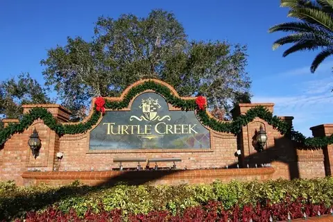 Turtle Creek guard-gated community entrance on Little Fish Lake, Orlando FL 32836